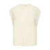 Beige vest Georgie Slipover fra Pulz i Birch Melange set forfra med rund hals og ribkanter