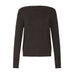 Brun pullover fra Pulz i farven Espresso med bådudskæring og lange ærmer, set forfra
