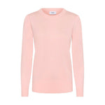 Pink pullover Mila fra Saint Tropez i Chalk Pink set forfra med rund hals og lange ærmer