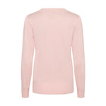 Pink pullover Mila fra Saint Tropez i Chalk Pink set bagfra med ribkant ved hals, ærmer og forneden