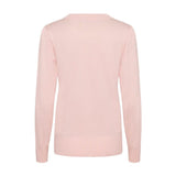 Pink pullover Mila fra Saint Tropez i Chalk Pink set bagfra med ribkant ved hals, ærmer og forneden