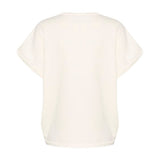 Lys kortærmet pullover Mila fra Saint Tropez i farven Ice, set bagfra