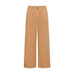 Brune wide leg bukser Parkers Pant fra Saint Tropez i Tigers Eye set forfra med læg, knap og bæltestropper