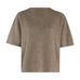Beige meleret kortærmet strik Doanna Knit fra Six Ames set forfra med rund hals og ribkanter