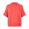 Pink kortærmet strik Doanna Knit i Sorbet fra Six Ames med fluffy overflade, set forfra