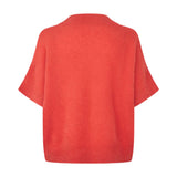 Pink kortærmet strik Doanna Knit i Sorbet fra Six Ames med ribkant forneden, set bagfra