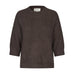Brun strik Ola Knit fra Six Ames i Espresso Brown med rund hals og vide ærmer, set forfra