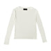 Hvid langærmet t-shirt Josefine LS Tee i Cream White fra WithBlack med rund hals, lagt fladt forfra