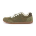 Woden Nanna sneaker i grøn Dark Olive set fra siden med lyse snørebånd og lysebrun gummisål