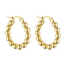 Big Bobble Hoops øreringe i guld fra Wolff Jewelry, runde hoops af blanke kugler med hængslet lukning