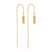 Boble Chain Earring i guld fra Wolff Jewelry – ørering med kæde, stift og tre små kugler på lys baggrund