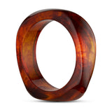 Brunt Brava Bangle armbånd fra Wolff Jewelry med marmoreret mønster og blank overflade, set fra siden
