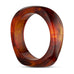 Brunt Brava Bangle armbånd fra Wolff Jewelry med marmoreret mønster og blank overflade, set fra siden