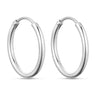 Classic Hoops øreringe i sølv på 20 mm fra Wolff Jewelry, et par glatte creoler set forfra