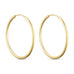 Guldfarvede øreringe Classic Hoops 30 mm fra Wolff Jewelry, tynde runde hoops set forfra på lys baggrund