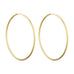 Store, tynde guld øreringe Classic Hoops 50mm fra Wolff Jewelry set forfra på lys baggrund