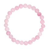 Pink elastisk armbånd Jalle Pearl Bracelet i Rose med runde lyserøde stenperler set ovenfra