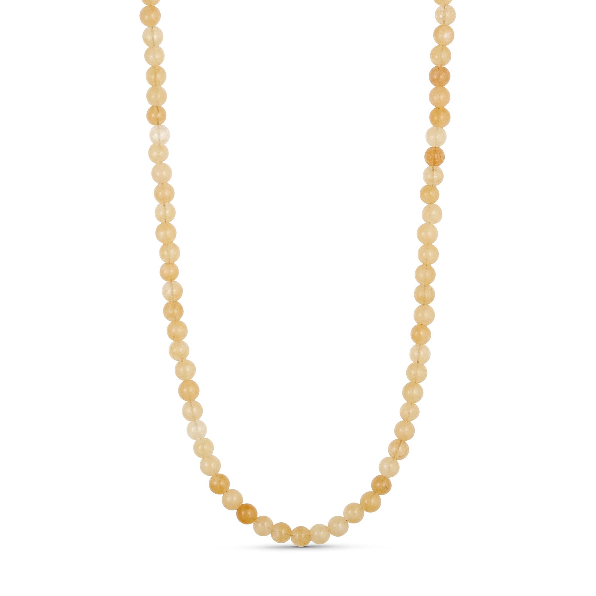 Beige halskæde med runde naturperler i nuancer fra creme til honning, Jalle Pearl Necklace fra Wolff Jewelry