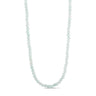 Jalle Pearl Necklace i Mint – grøn halskæde med runde naturperler, set forfra på hvid baggrund