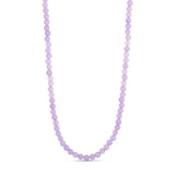 Lilla halskæde med runde naturperler i lavendel nuancer, Jalle Pearl Necklace fra Wolff Jewelry set forfra