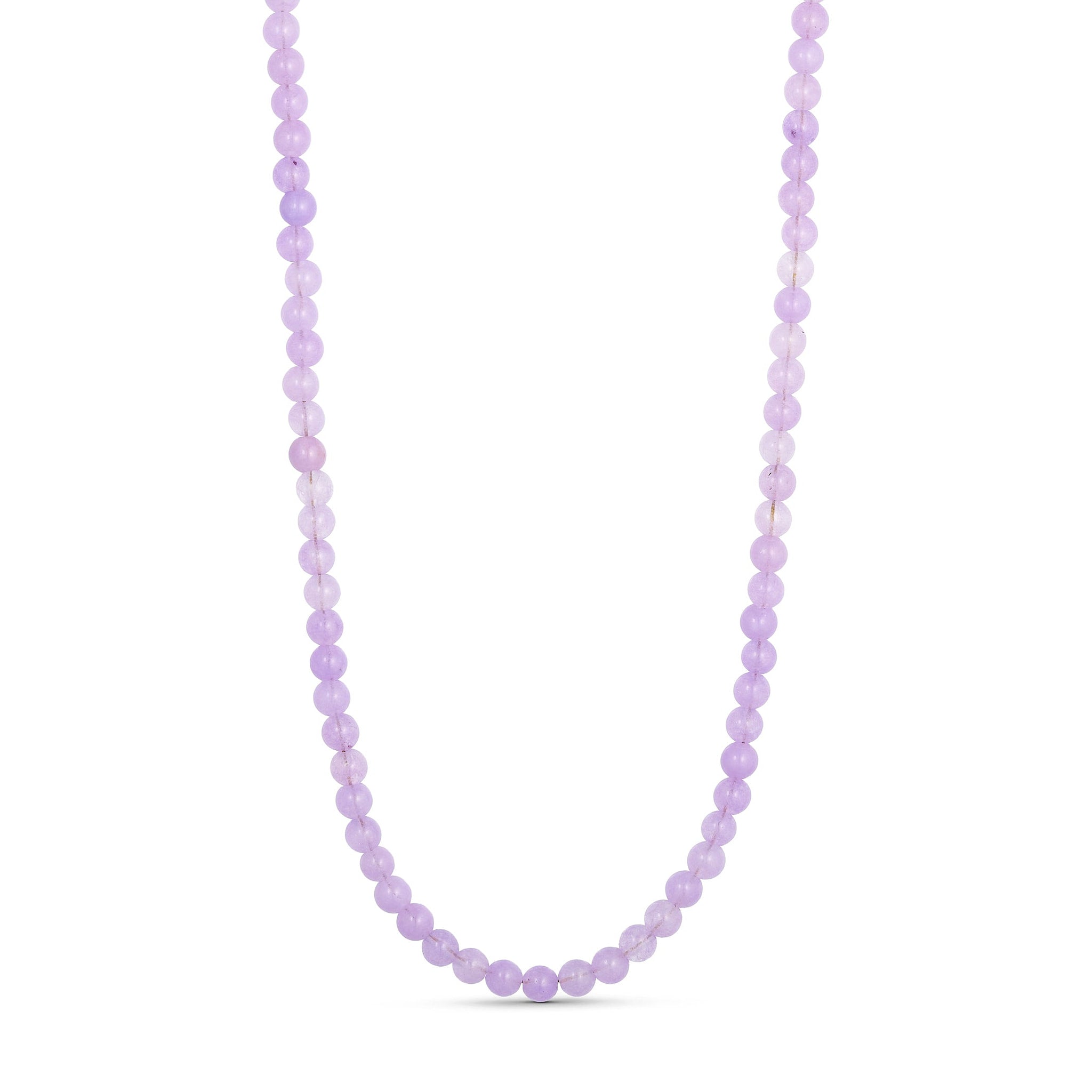 Lilla halskæde med runde naturperler i lavendel nuancer, Jalle Pearl Necklace fra Wolff Jewelry set forfra