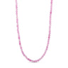 Pink halskæde med runde naturperler i lyserøde nuancer, Jalle Pearl Necklace i Rose, set forfra på hvid baggrund
