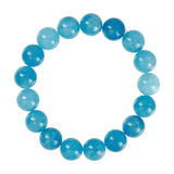 Blåt armbånd Jusi Pearl Bracelet i Light Blue med runde perler af natursten i lyse og dybere blå nuancer