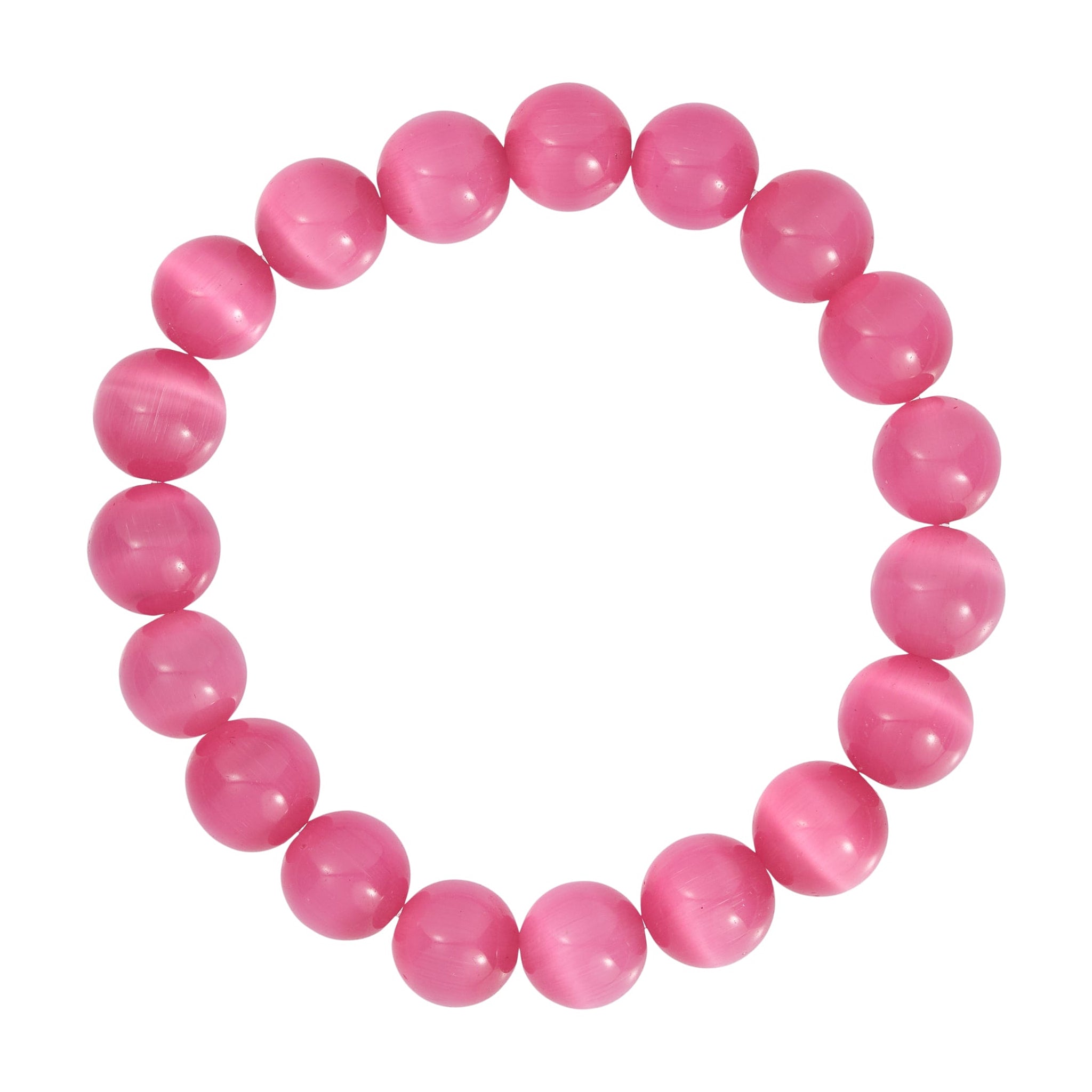 Pink armbånd Jusi Pearl Bracelet i Dark Rose med runde, blanke perler set ovenfra på lys baggrund