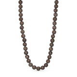 Brun halskæde med runde perler af natursten med lyse pletter, Jusi Pearl Necklace fra Wolff Jewelry forfra