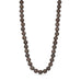 Brun halskæde med runde perler af natursten med lyse pletter, Jusi Pearl Necklace fra Wolff Jewelry forfra