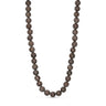 Brun halskæde med runde perler af natursten med lyse pletter, Jusi Pearl Necklace fra Wolff Jewelry forfra