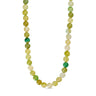 Lysegrøn halskæde Jusi Pearl Necklace fra Wolff Jewelry med runde natursten i grønne nuancer, set forfra