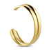 Mindy Bangle armbånd i guld fra Wolff Jewelry set fra siden, åben facon med to blanke afrundede bånd
