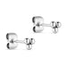 Sølvfarvede øreringe Mini Boble Earstud 2mm fra Wolff Jewelry med tre små kugler og ørelås, set fra siden