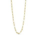 Mini Chain Charm Necklace halskæde i guld med aflange ovale led på lys baggrund