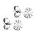 Sunny Mini Earring i sølv fra Wolff Jewelry – runde øreringe med stik og solmønster set fra siden