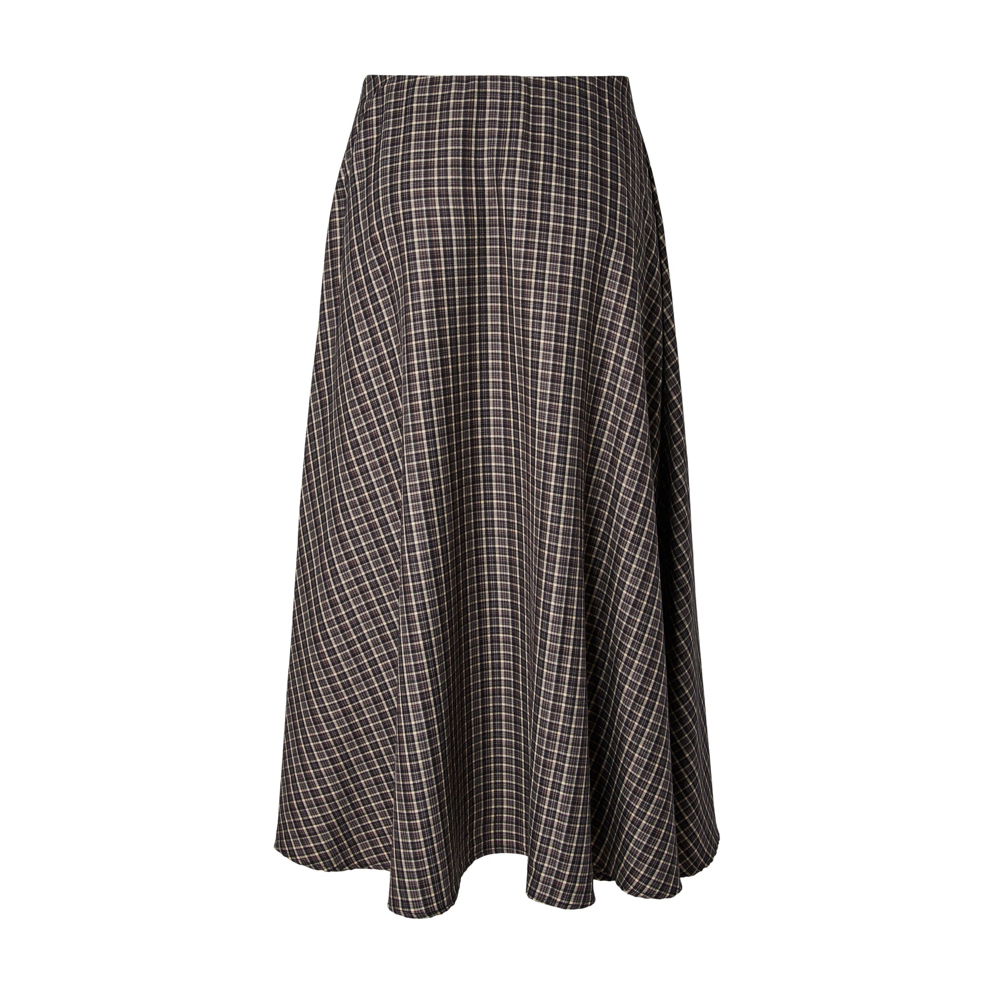 Lang sort ternet nederdel fra YAS i Black/Tulva Check set bagfra