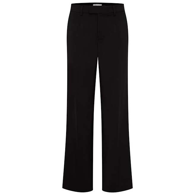 Pulz Bindy HW Pant Full Lenght Wide Leg Black Beauty fra